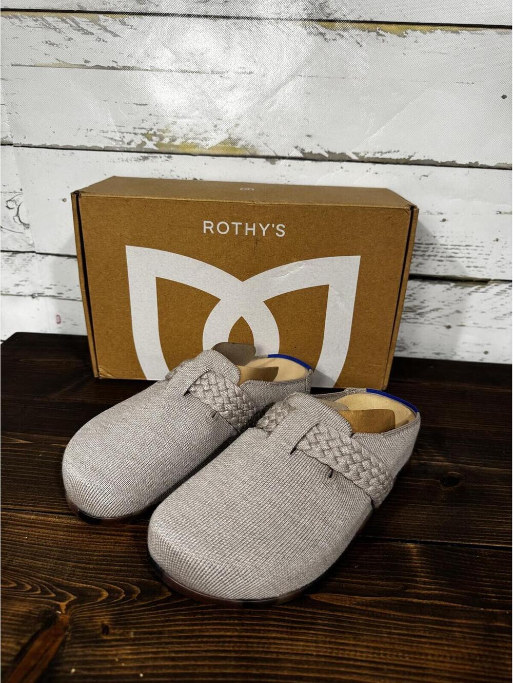 Rothy's The Braid Clog "Dove" Size 5 NIB